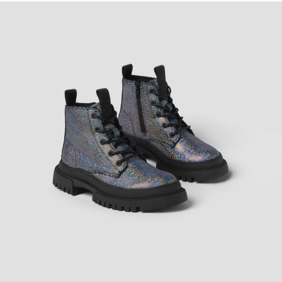 Zara Holographic Ankle Boots - Picture 1 of 8
